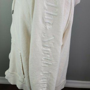 The North Face Womens White Hoodie Full Zip Size XXL 2XL Embordered Logo